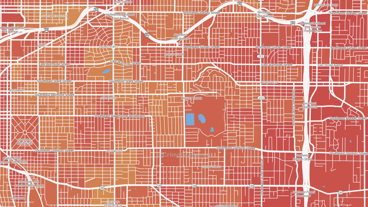 97215, OR Map of Vehicle Theft Rates
