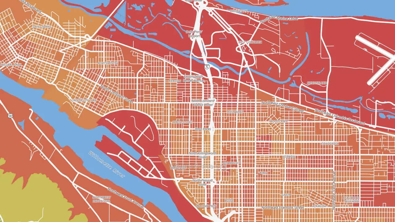 97217, OR Map of Vehicle Theft Rates
