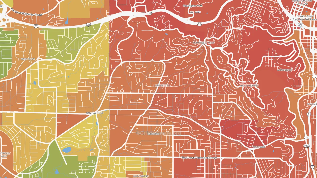 97221, OR Map of Vehicle Theft Rates