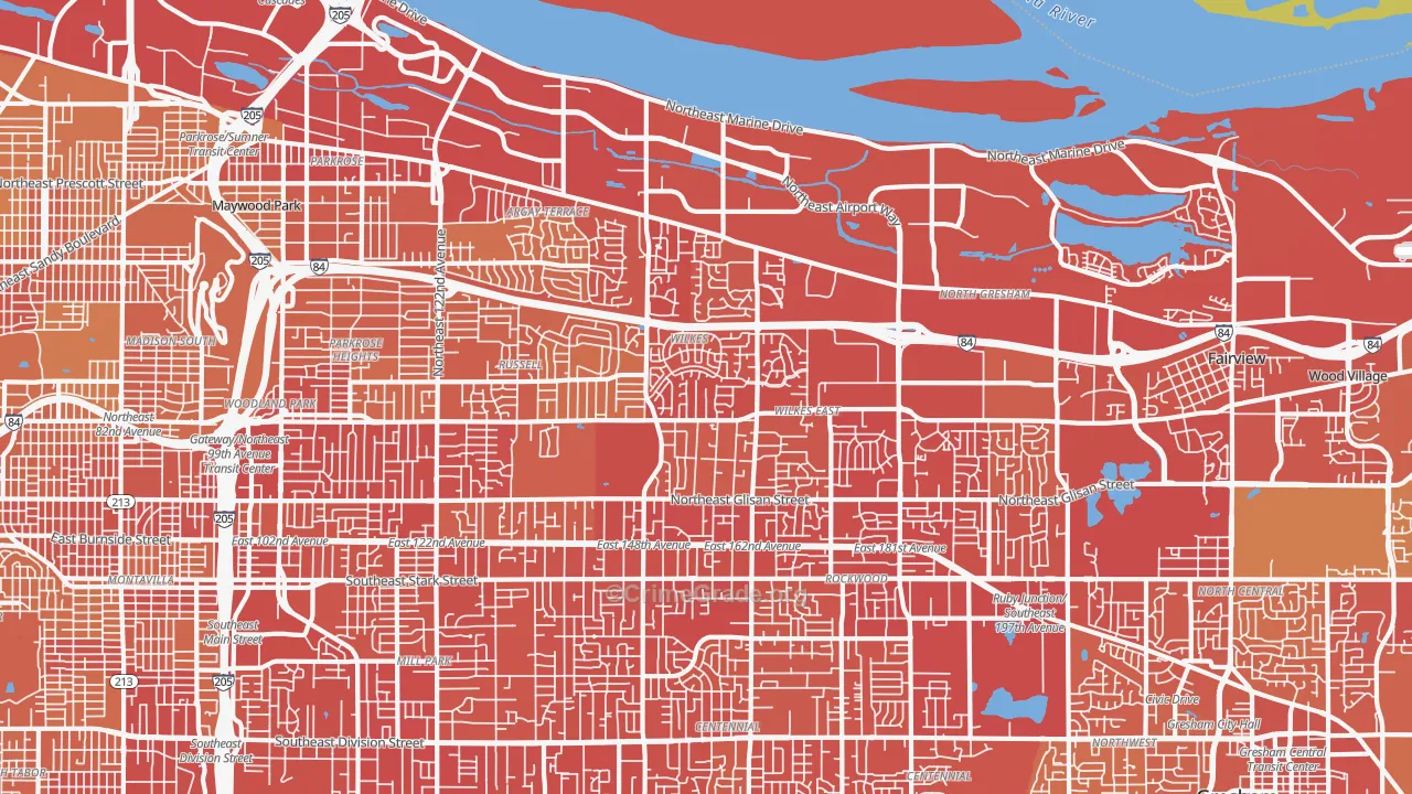 97230, OR Map of Vehicle Theft Rates