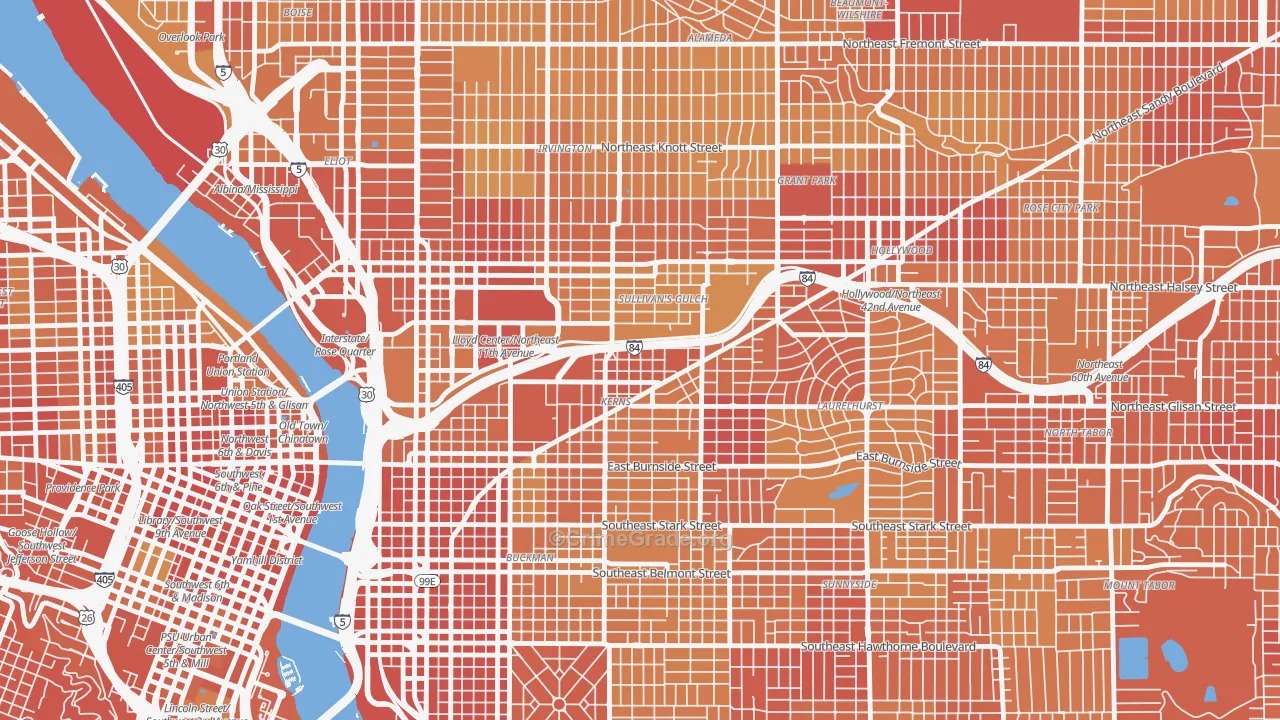 97232, OR Map of Vehicle Theft Rates