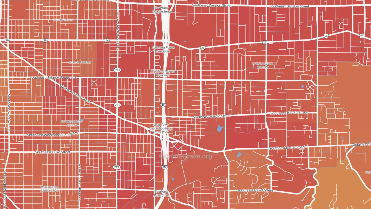 97266, OR Map of Vehicle Theft Rates