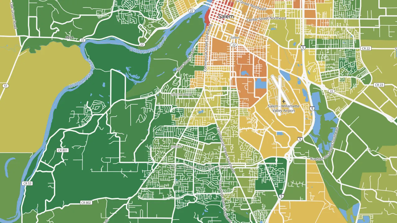 97302, OR Map of Vehicle Theft Rates