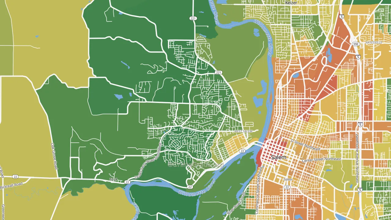 97304, OR Map of Vehicle Theft Rates