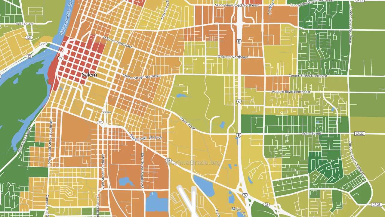 97310, OR Map of Vehicle Theft Rates