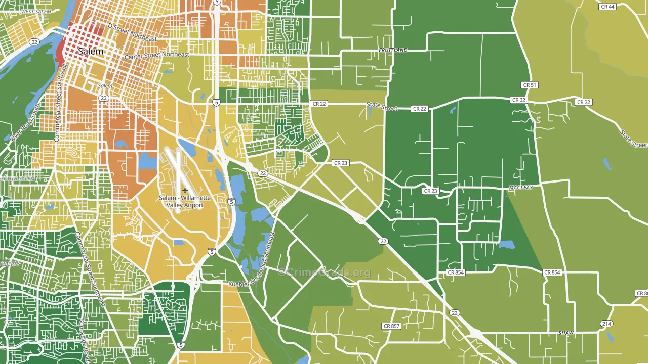 97317, OR Map of Vehicle Theft Rates