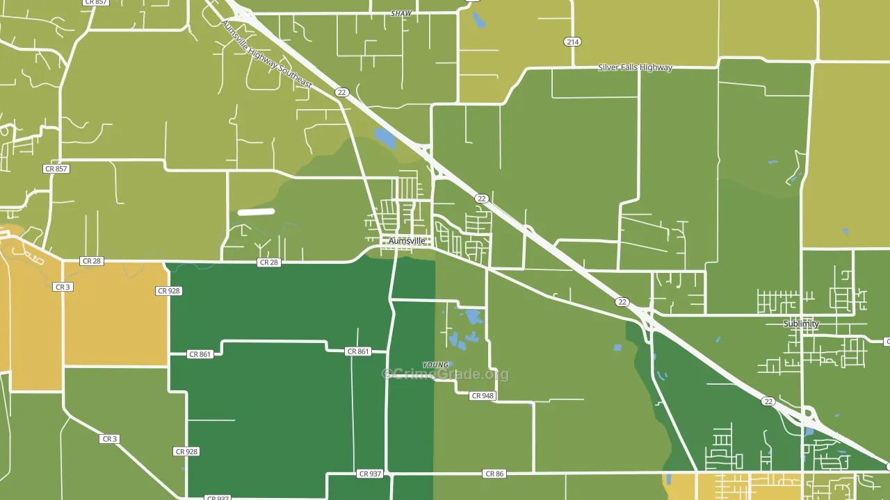97325, OR Map of Vehicle Theft Rates