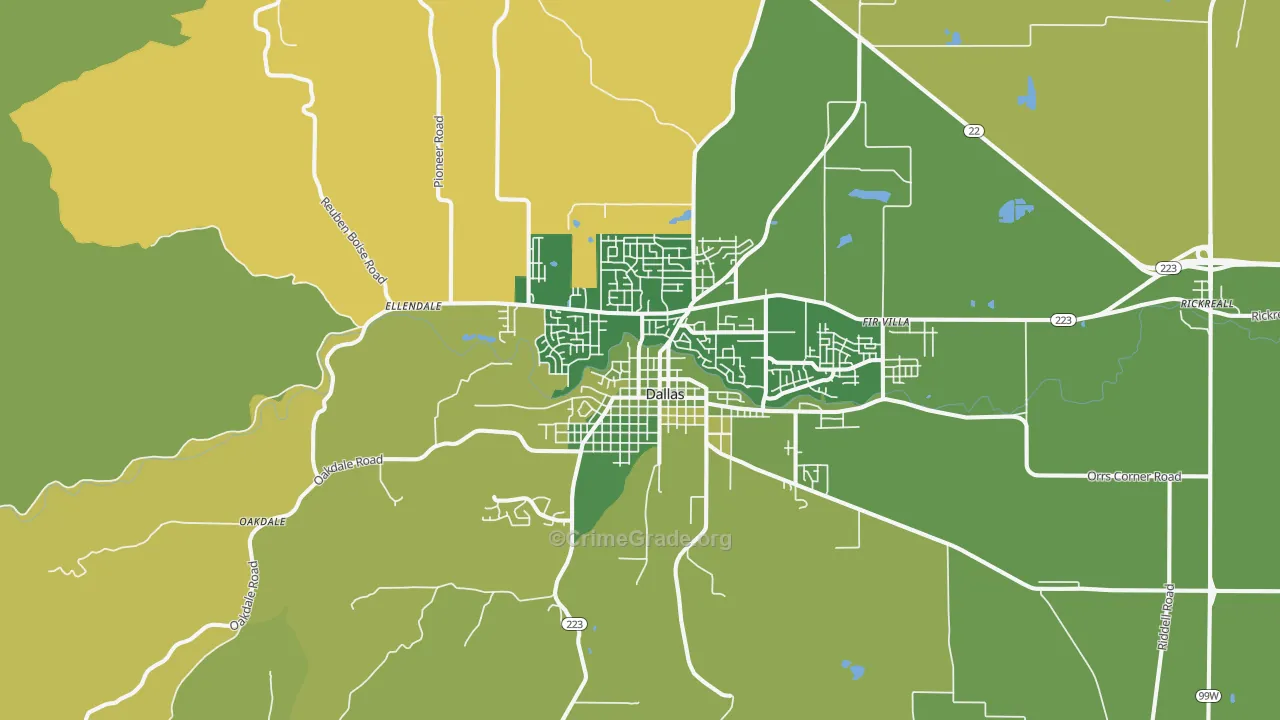 97338, OR Map of Vehicle Theft Rates