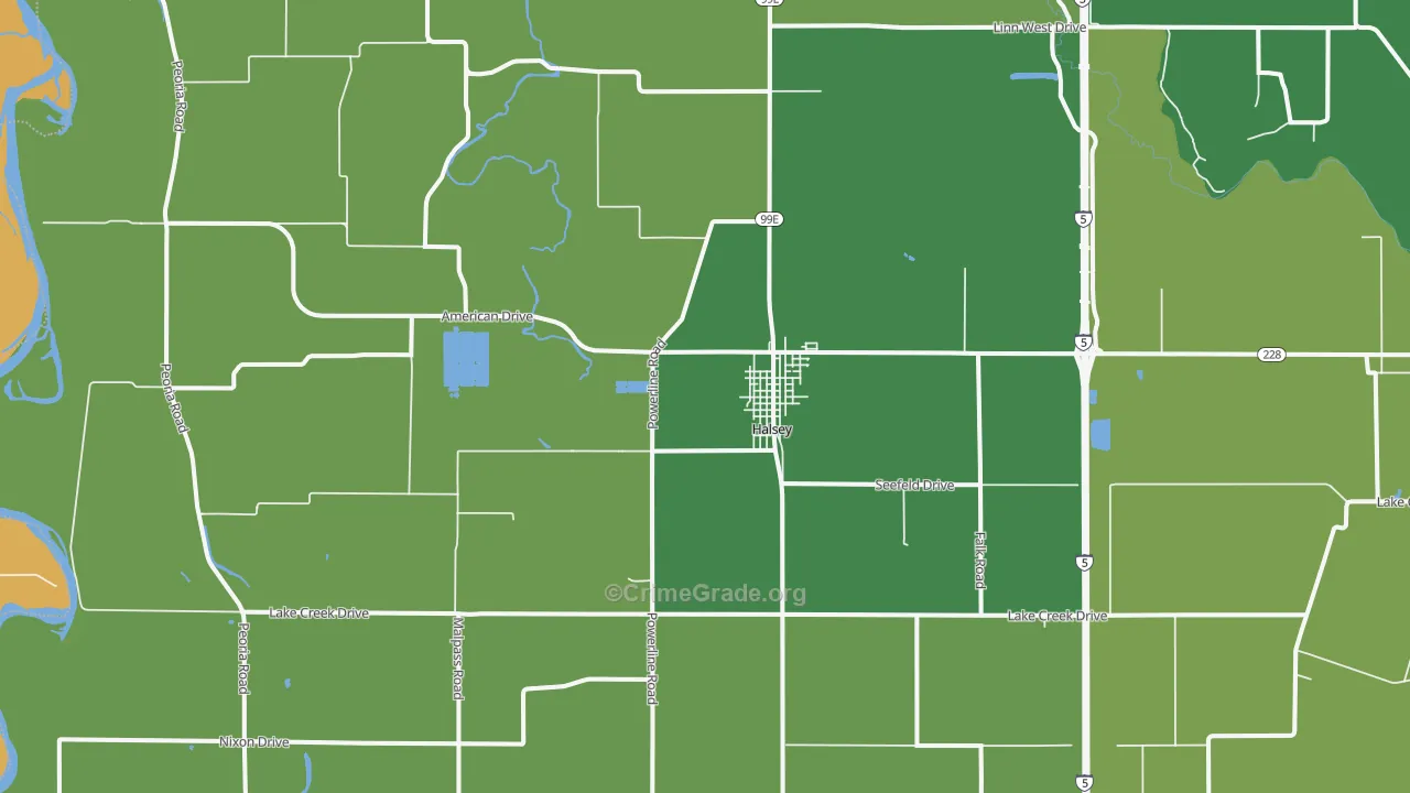 97348, OR Map of Vehicle Theft Rates