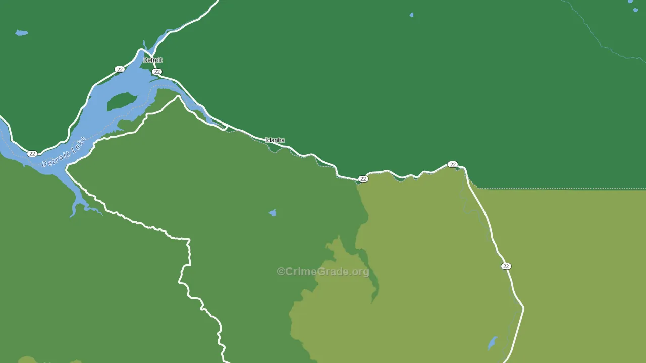 97350, OR Map of Vehicle Theft Rates
