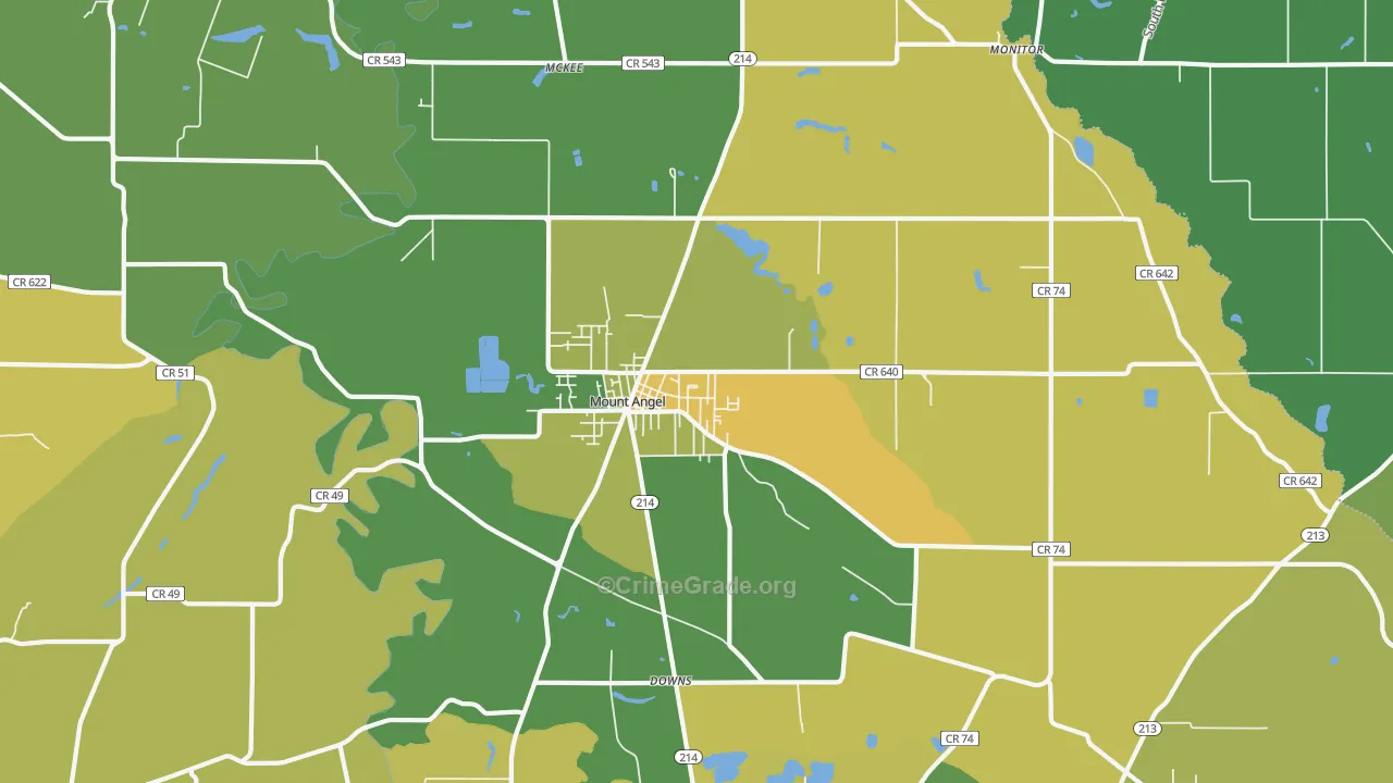 97362, OR Map of Vehicle Theft Rates