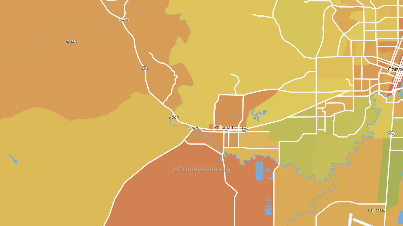 97370, OR Map of Vehicle Theft Rates