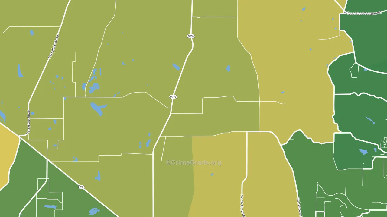 97371, OR Map of Vehicle Theft Rates