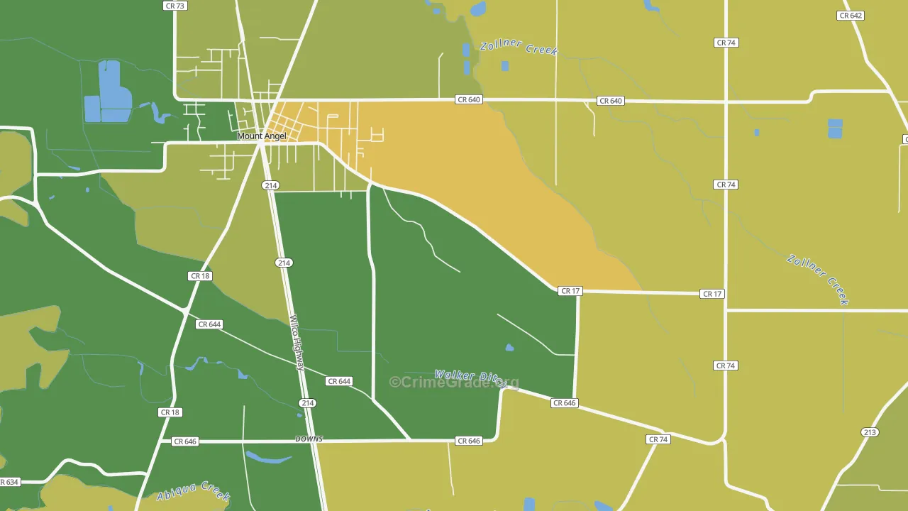 97373, OR Map of Vehicle Theft Rates