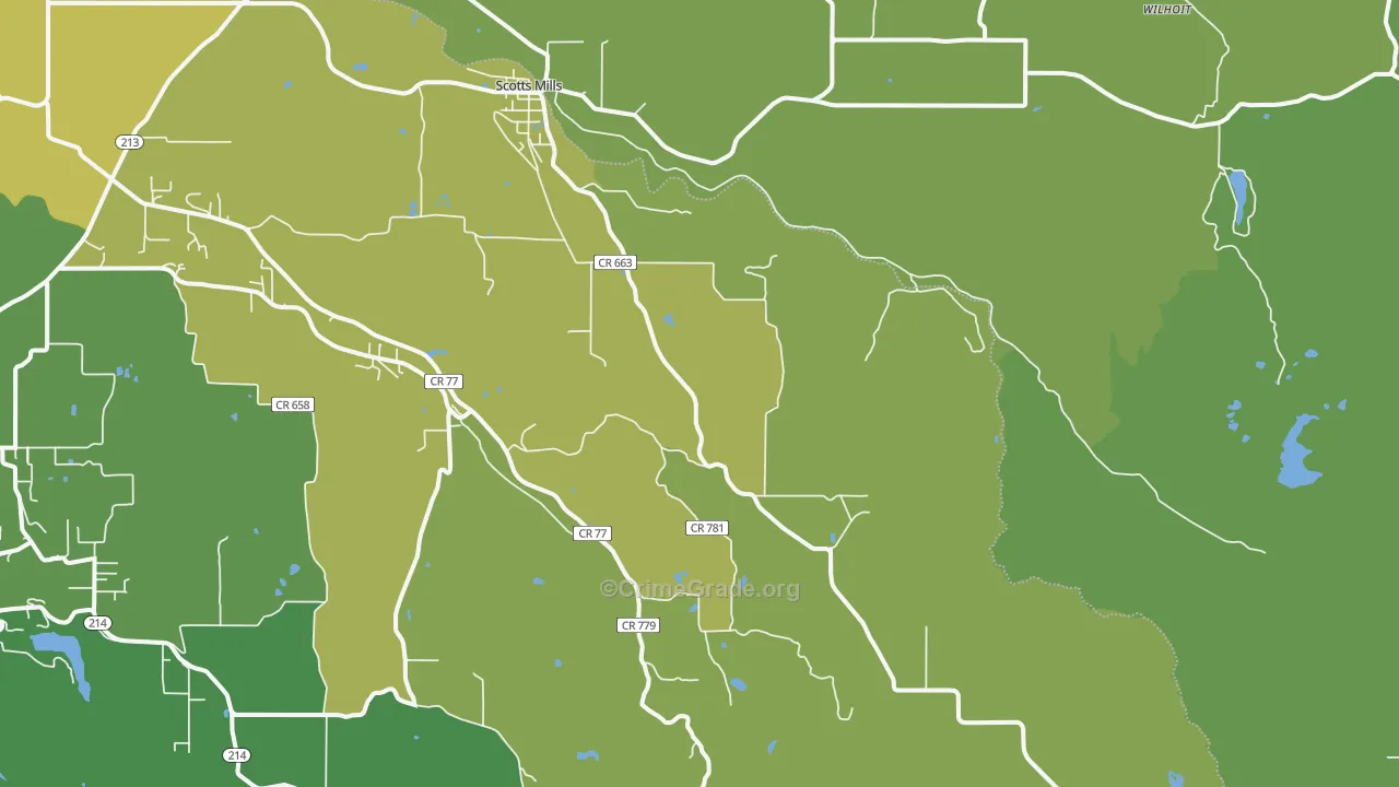 97375, OR Map of Vehicle Theft Rates