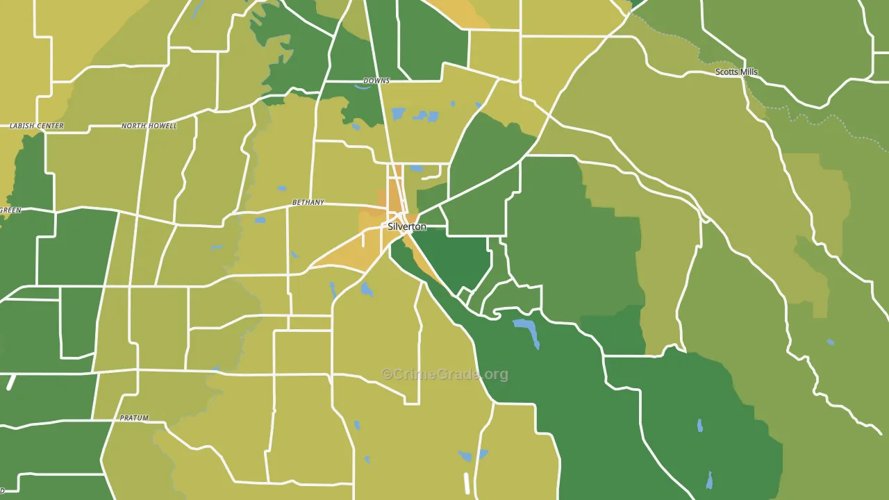 97381, OR Map of Vehicle Theft Rates