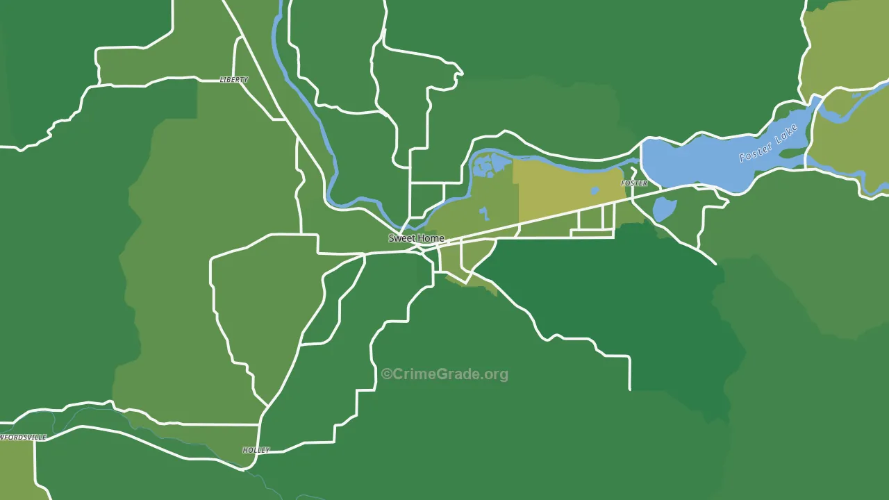 97386, OR Map of Vehicle Theft Rates