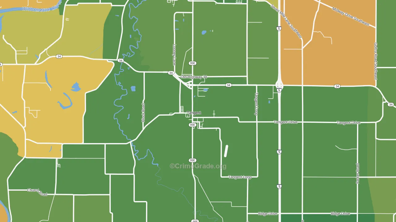 97389, OR Map of Vehicle Theft Rates