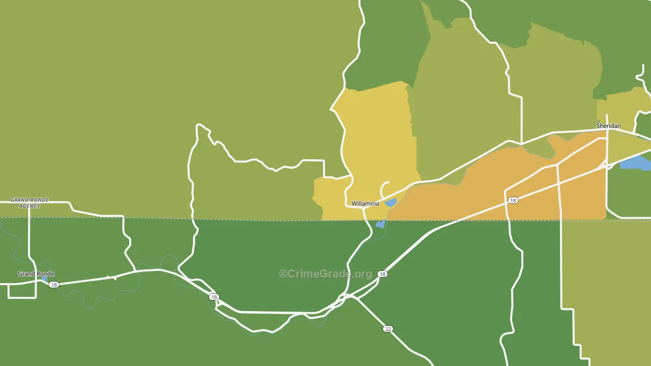 97396, OR Map of Vehicle Theft Rates