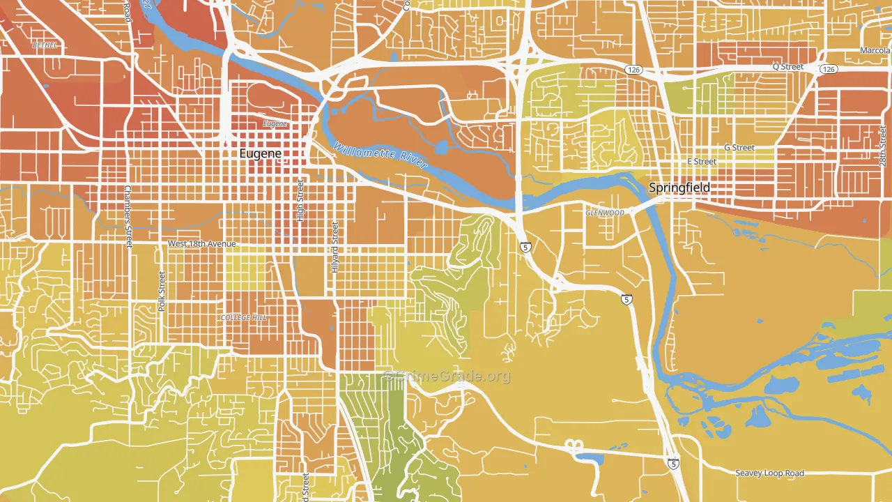97403, OR Map of Vehicle Theft Rates