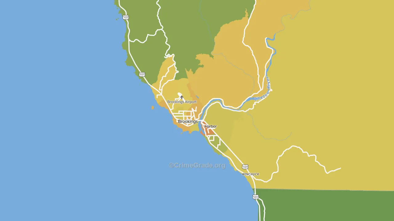 97415, OR Map of Vehicle Theft Rates