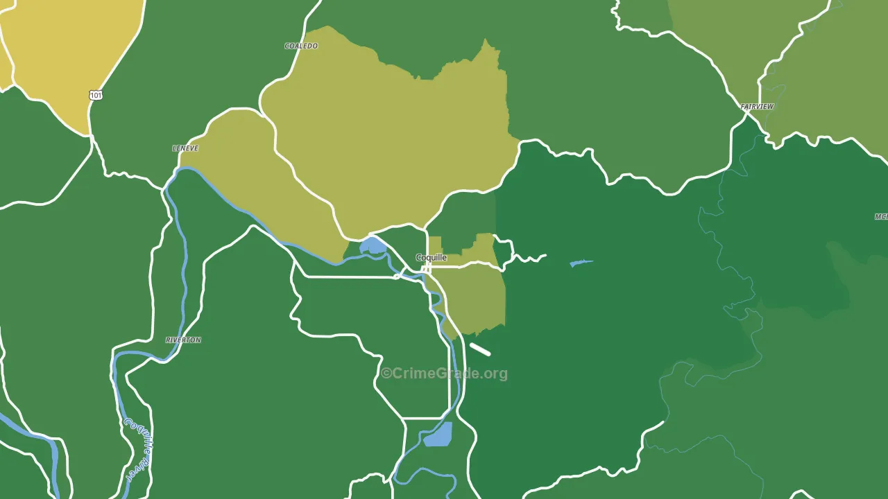 97423, OR Map of Vehicle Theft Rates