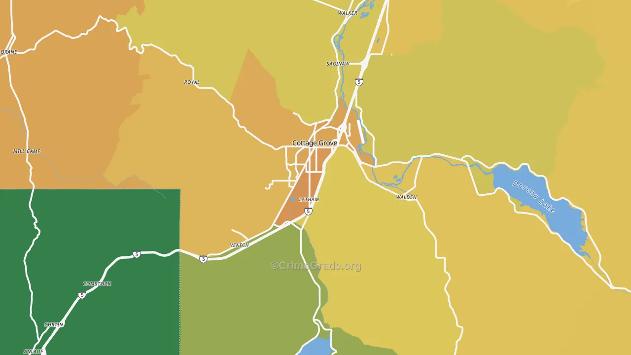 97424, OR Map of Vehicle Theft Rates