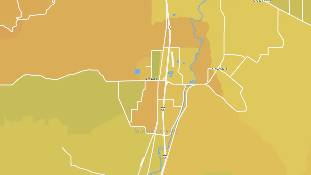 97426, OR Map of Vehicle Theft Rates