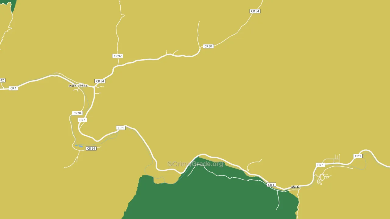 97429, OR Map of Vehicle Theft Rates
