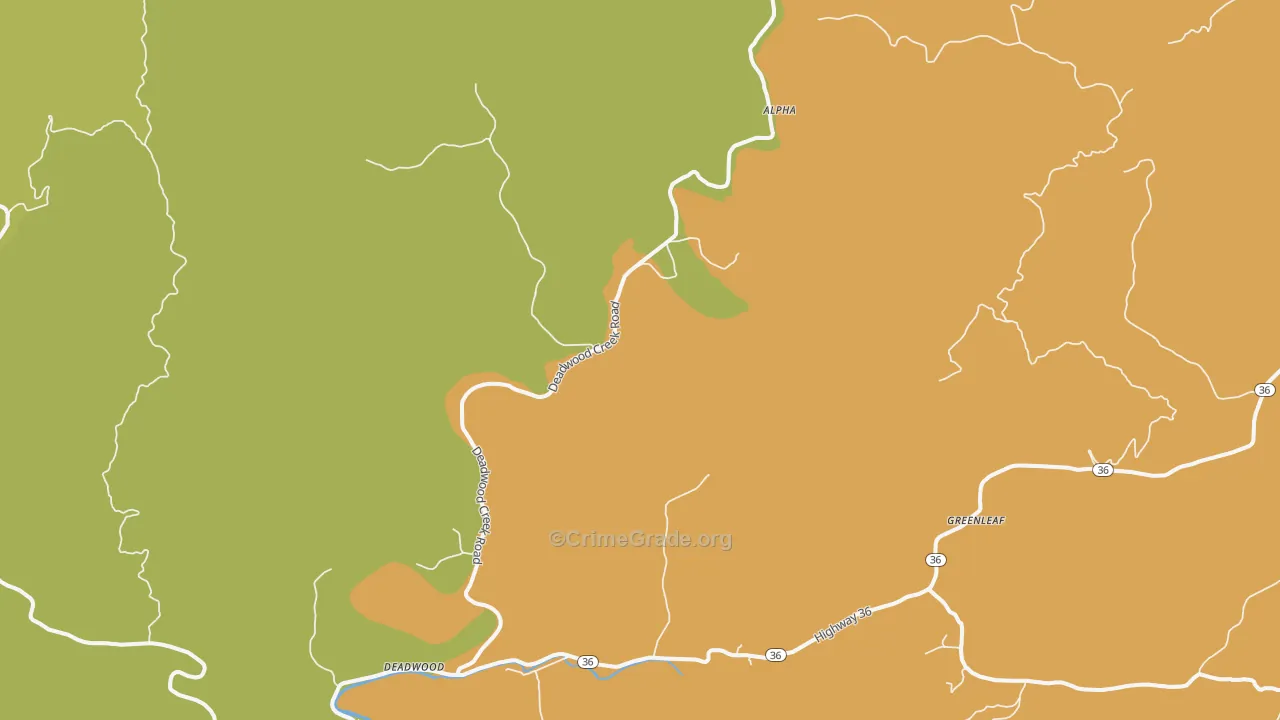 97430, OR Map of Vehicle Theft Rates
