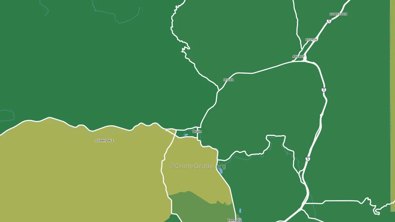 97435, OR Map of Vehicle Theft Rates