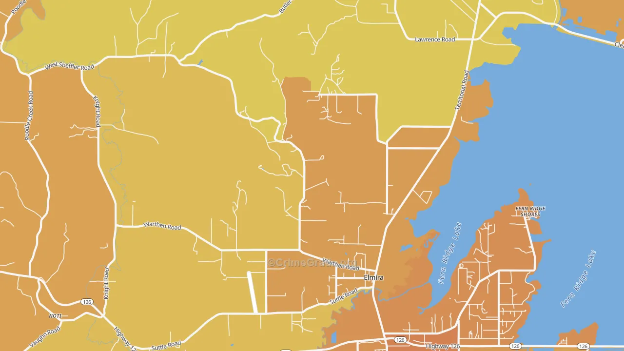 97437, OR Map of Vehicle Theft Rates