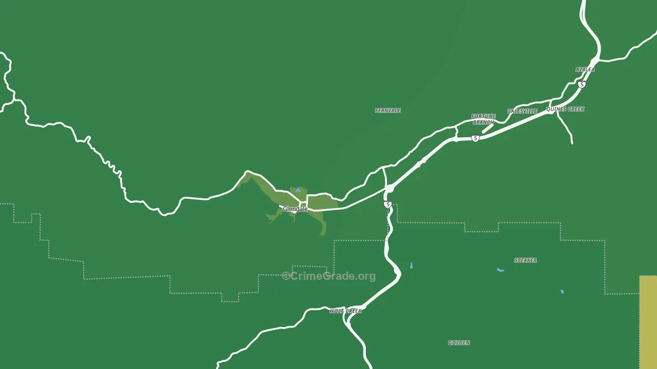 97442, OR Map of Vehicle Theft Rates