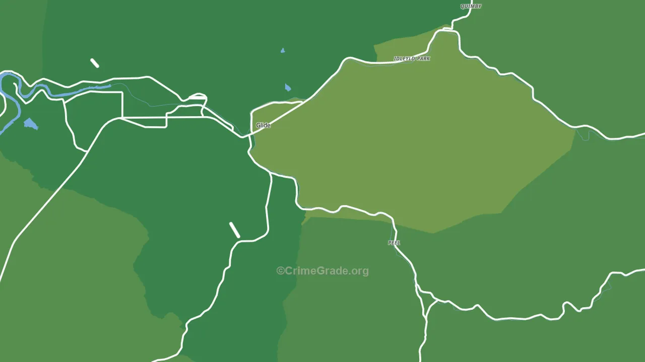 97443, OR Map of Vehicle Theft Rates