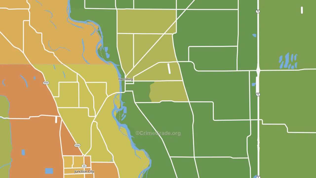 97446, OR Map of Vehicle Theft Rates