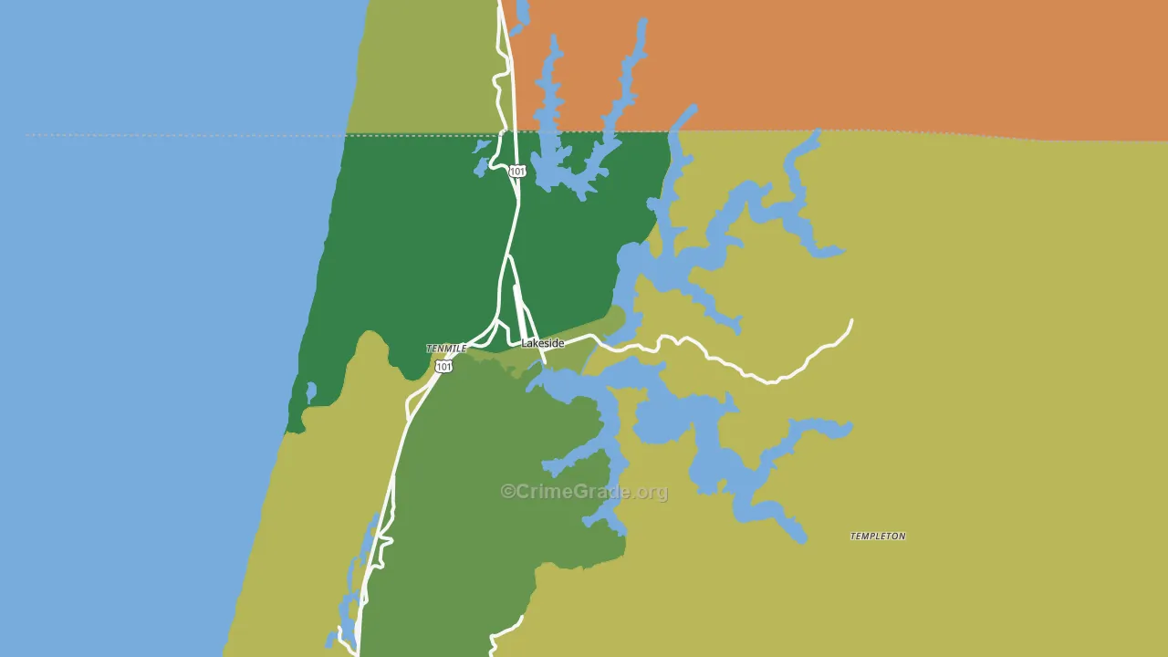 97449, OR Map of Vehicle Theft Rates