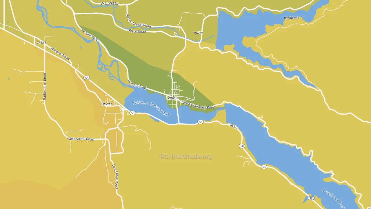 97452, OR Map of Vehicle Theft Rates