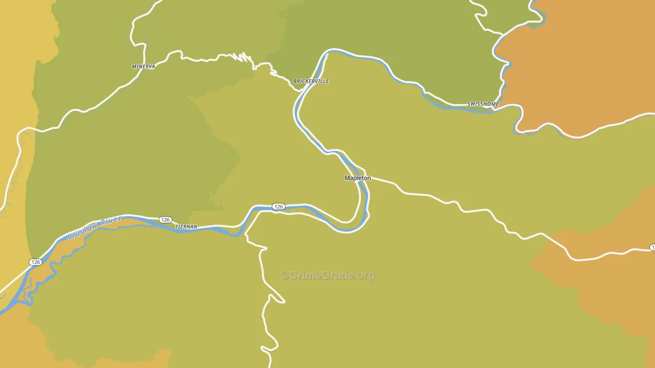 97453, OR Map of Vehicle Theft Rates