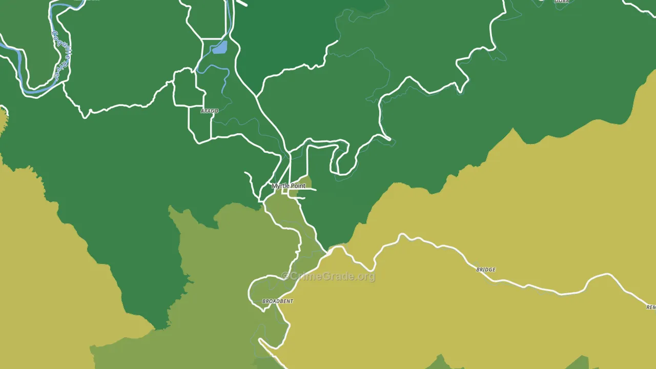 97458, OR Map of Vehicle Theft Rates