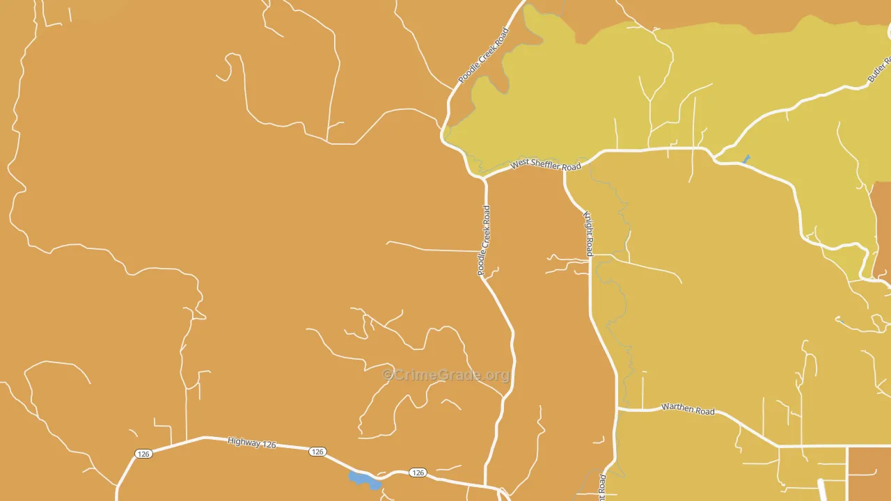 97461, OR Map of Vehicle Theft Rates