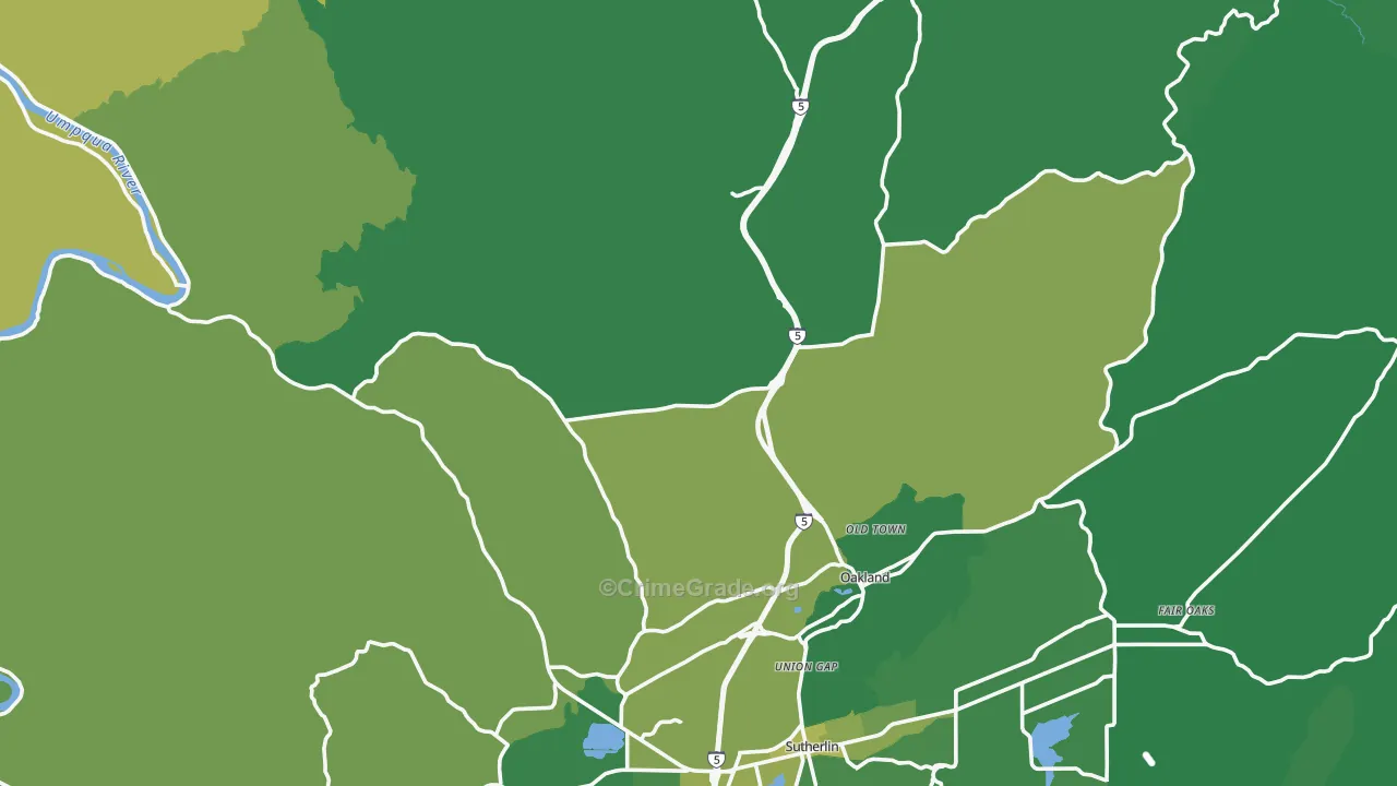 97462, OR Map of Vehicle Theft Rates