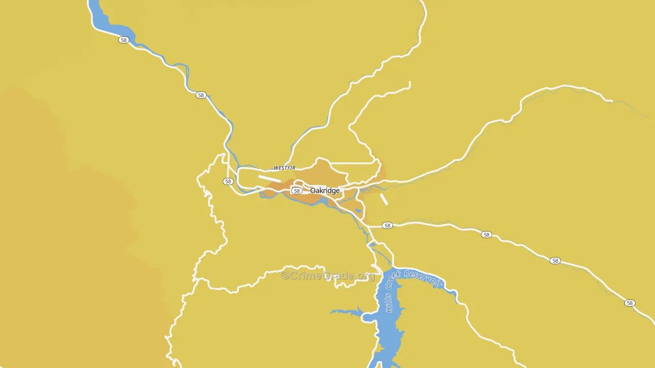 97463, OR Map of Vehicle Theft Rates