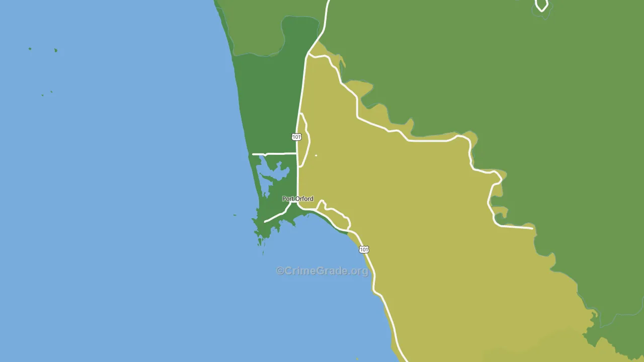 97465, OR Map of Vehicle Theft Rates