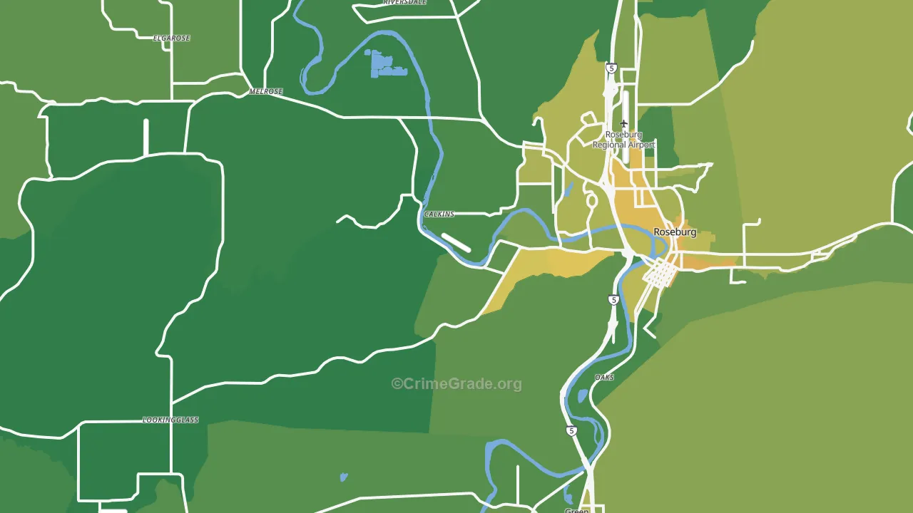 97471, OR Map of Vehicle Theft Rates