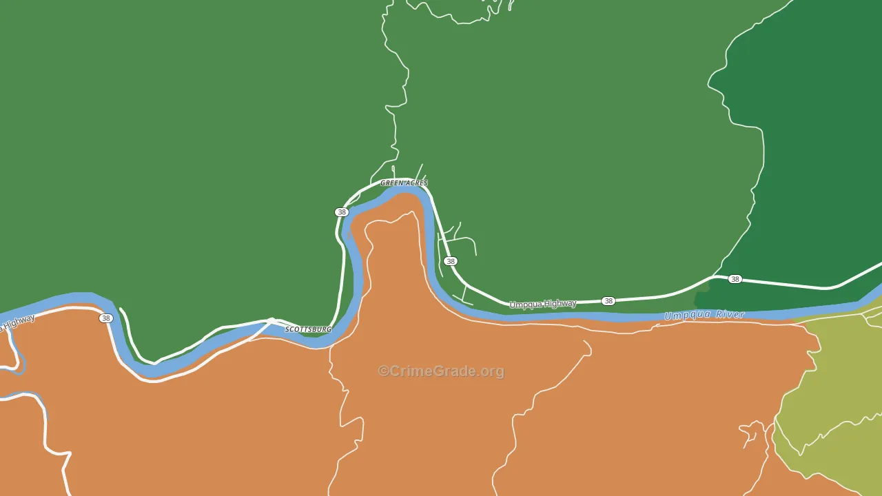 97473, OR Map of Vehicle Theft Rates