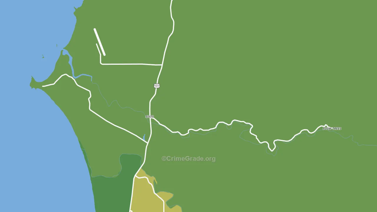 97476, OR Map of Vehicle Theft Rates