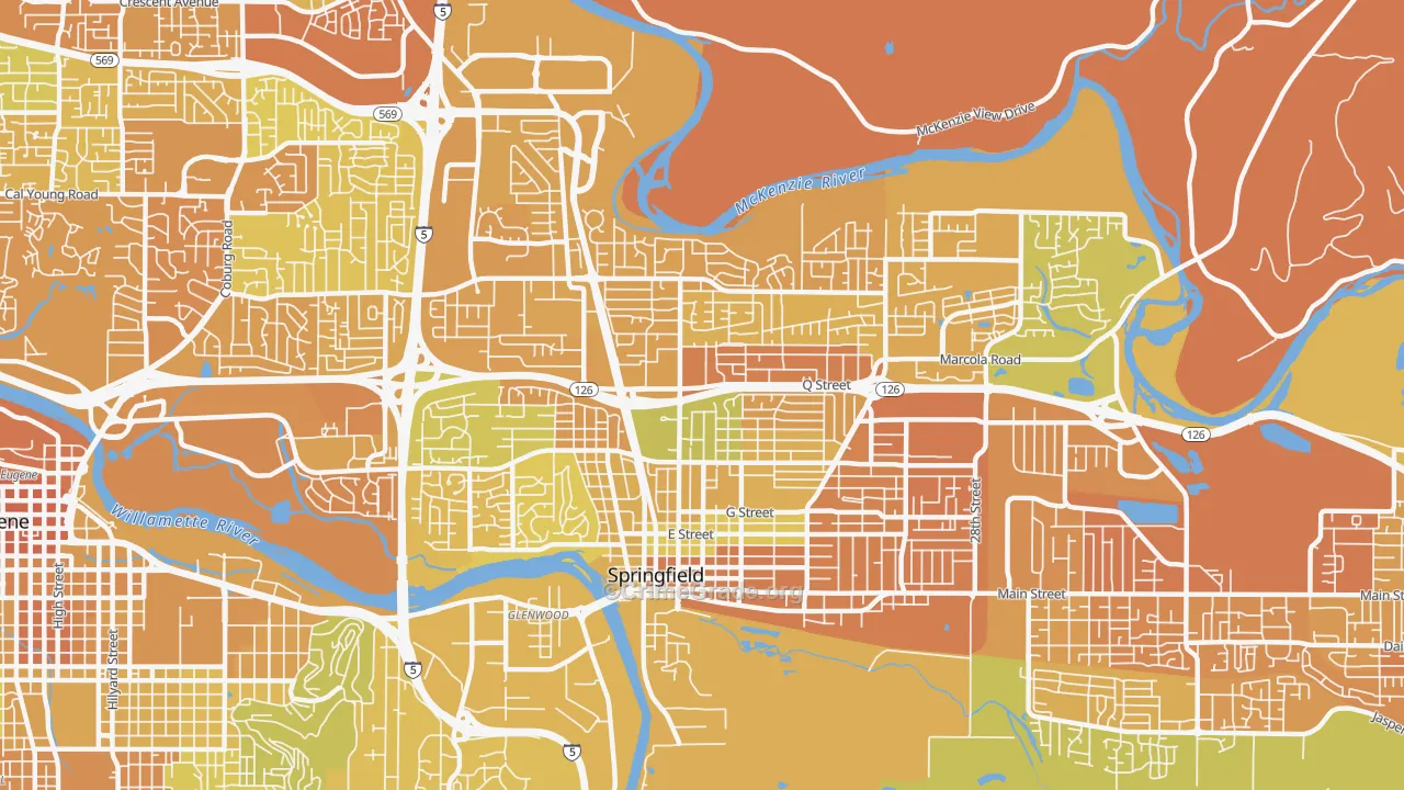 97477, OR Map of Vehicle Theft Rates