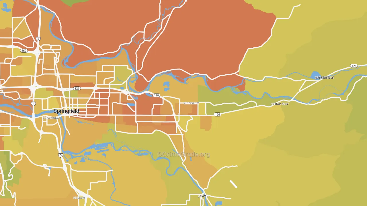 97478, OR Map of Vehicle Theft Rates