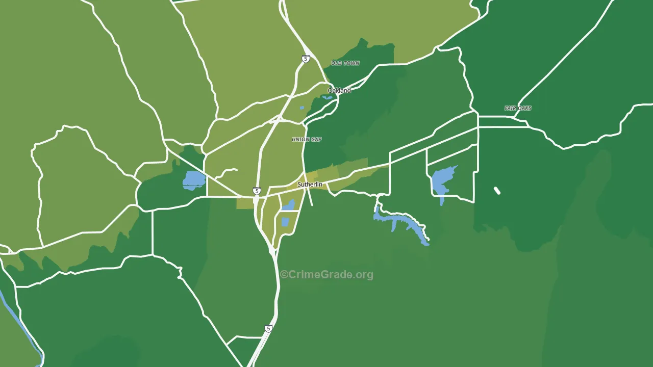 97479, OR Map of Vehicle Theft Rates