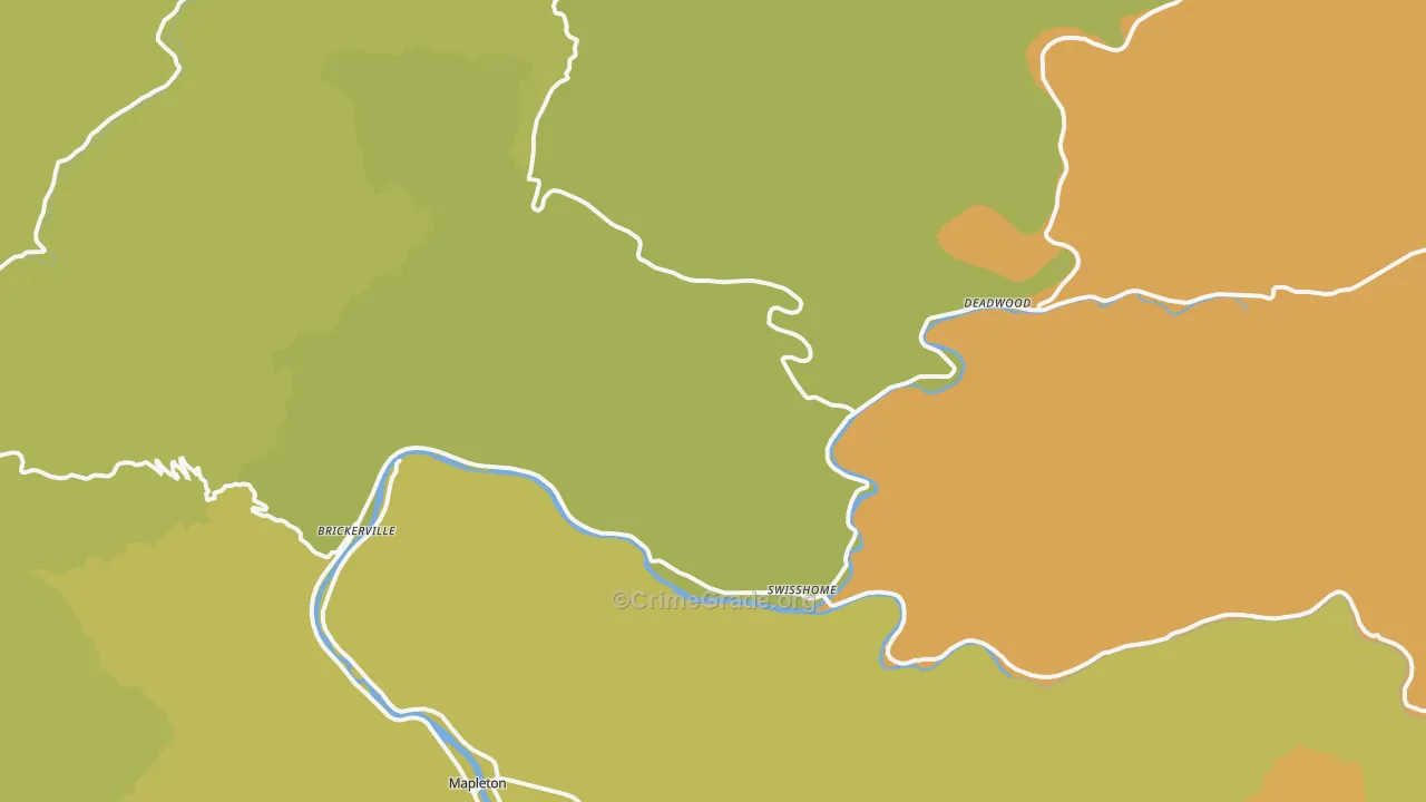 97480, OR Map of Vehicle Theft Rates